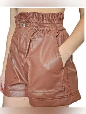ZARA Faux Leather High-Waisted Shorts – New With Tags